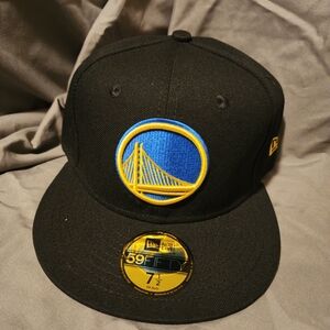 New Era Black 59FIFTY Fitted Hat Golden State Warriors - 7½ - (NBA)